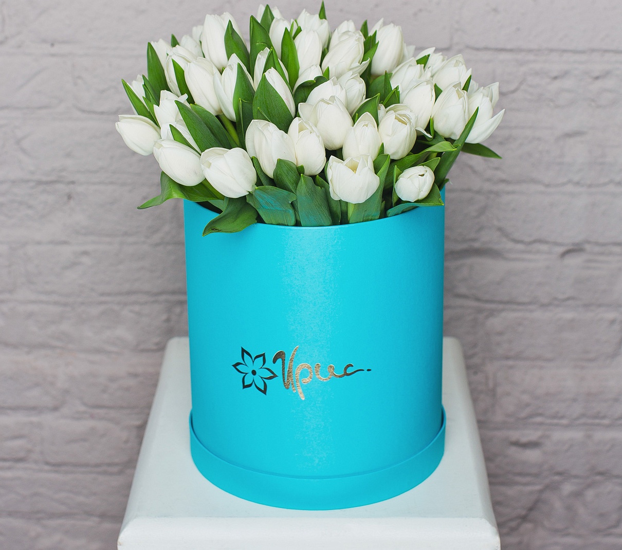Шляпная коробка Grand «Белые Тюльпаны»