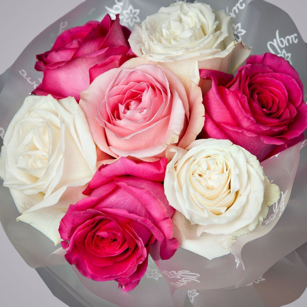  монобукет из 7 роз микс 5 