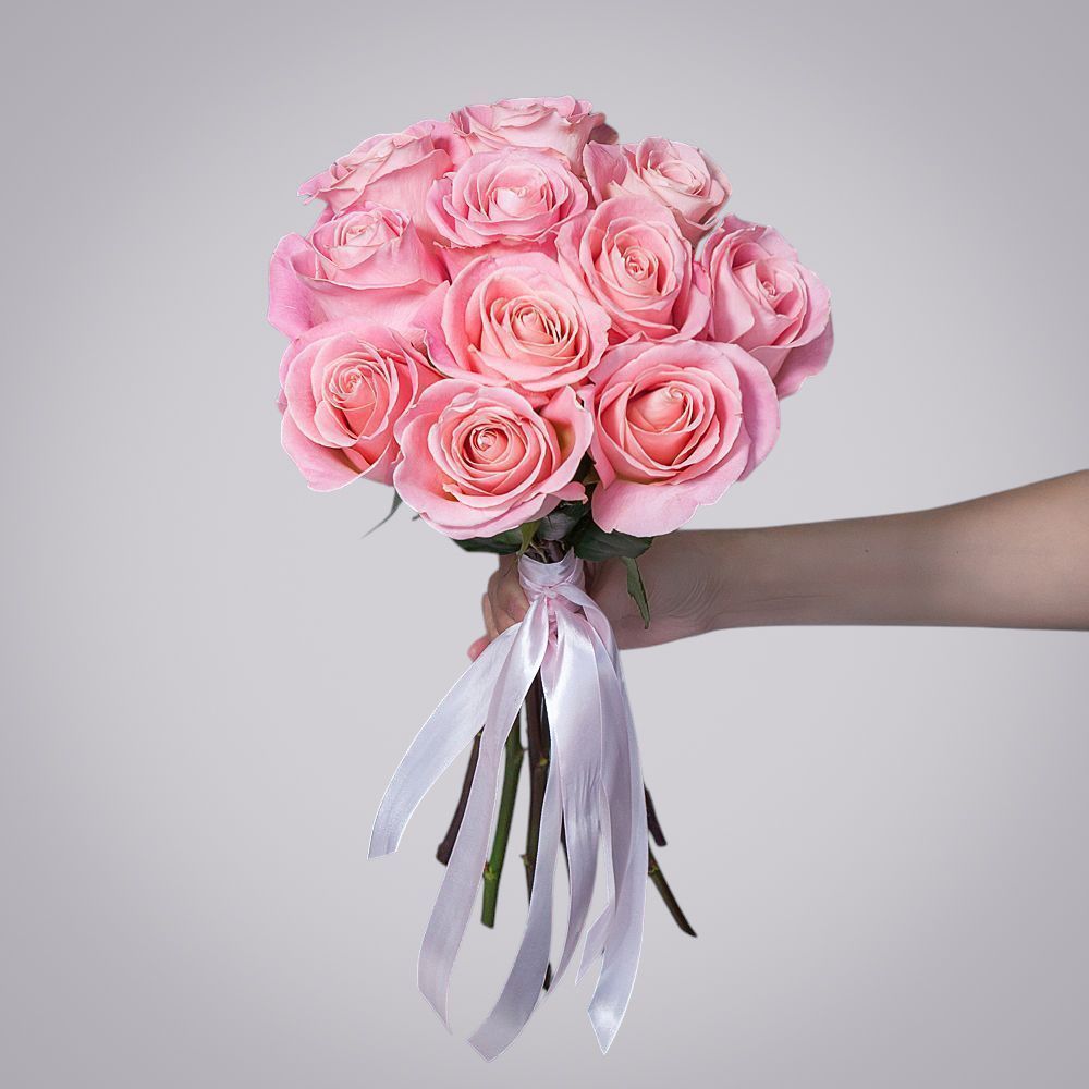 монобукет из 11 роз "hermosa" под ленту 