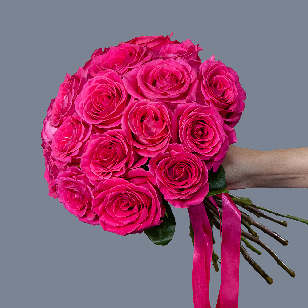 монобукет 17 роз "pink floyd" под ленту 