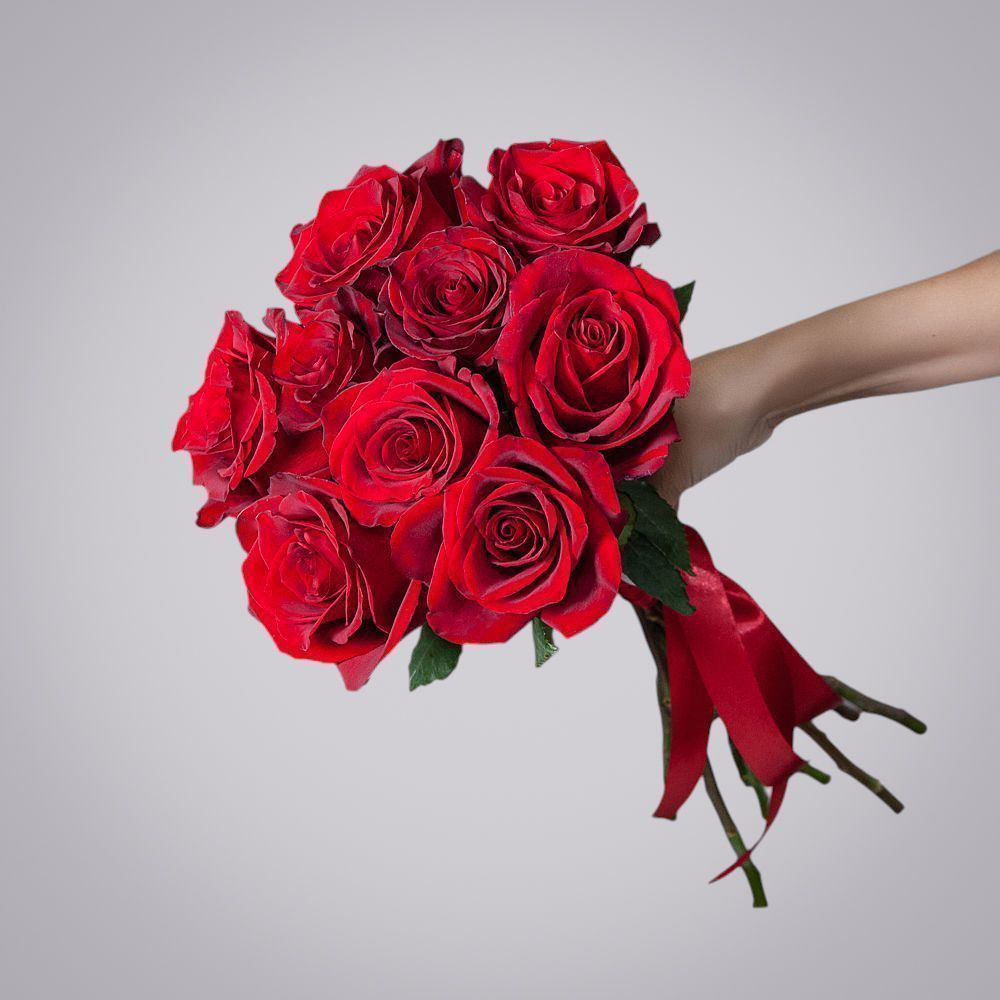 монобукет 9 роз "explorer" под ленту 