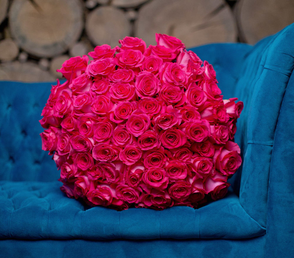 монобукет 101 роза   «pink floyd» 