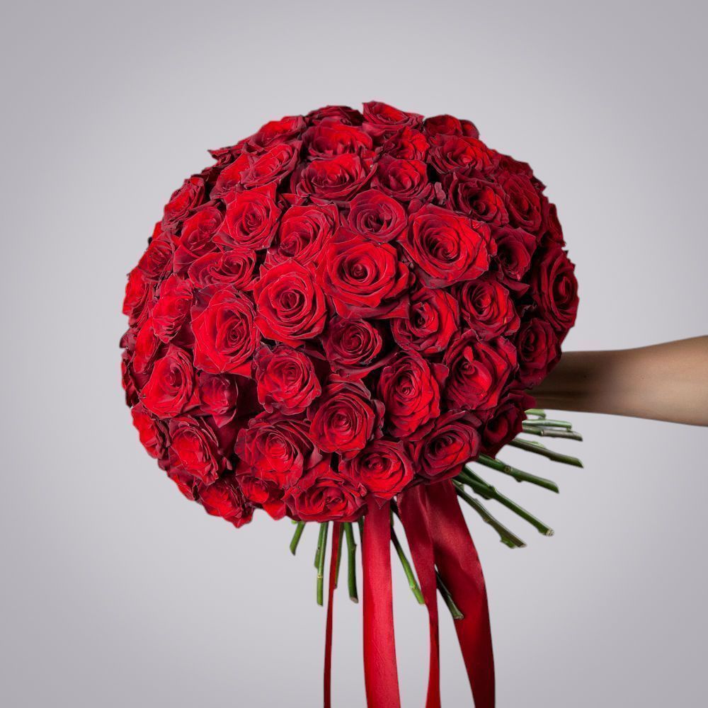 монобукет из 75 роз "explorer" под ленту 