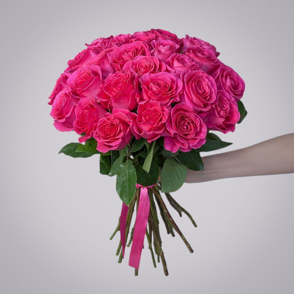 монобукет 25 роз «pink floyd» под ленту 