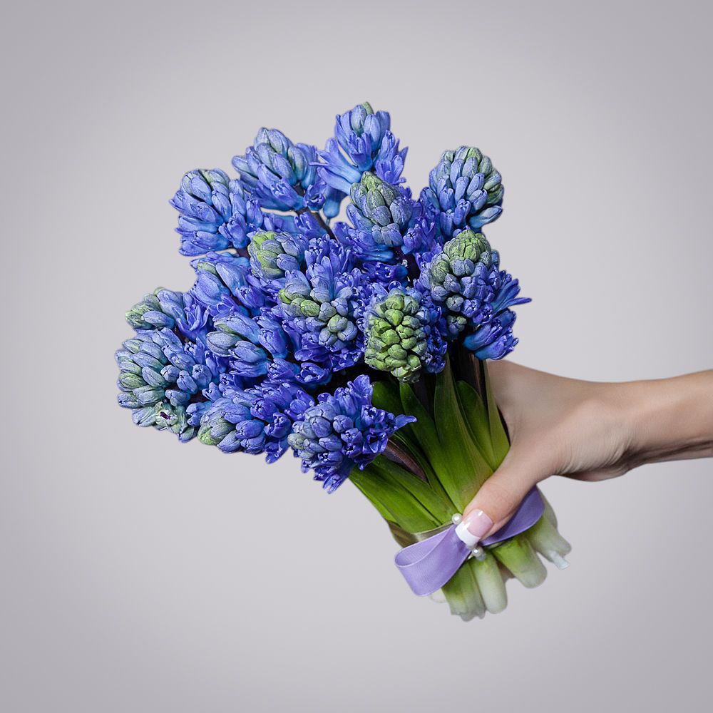 монобукет из 15 синих гиацинтов 