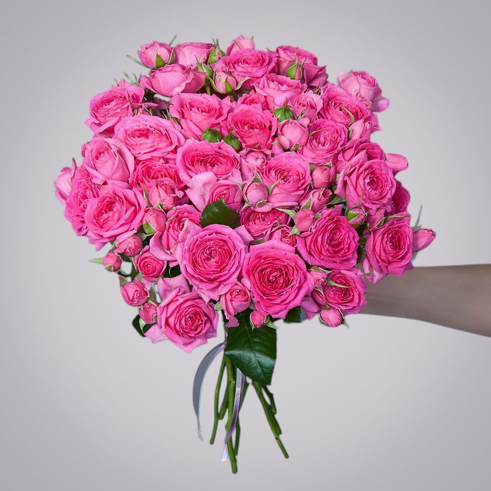 монобукет 9 роз "pink dimension" под ленту 