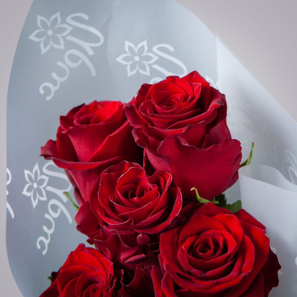 монобукет 5 роз "explorer" в упаковке 