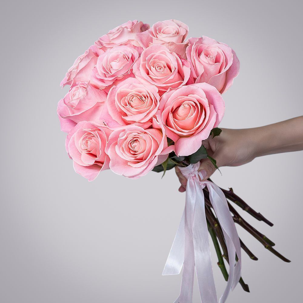 монобукет из 11 роз "hermosa" под ленту 