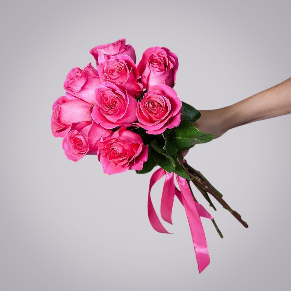 монобукет 9 роз "pink floyd" под ленту 