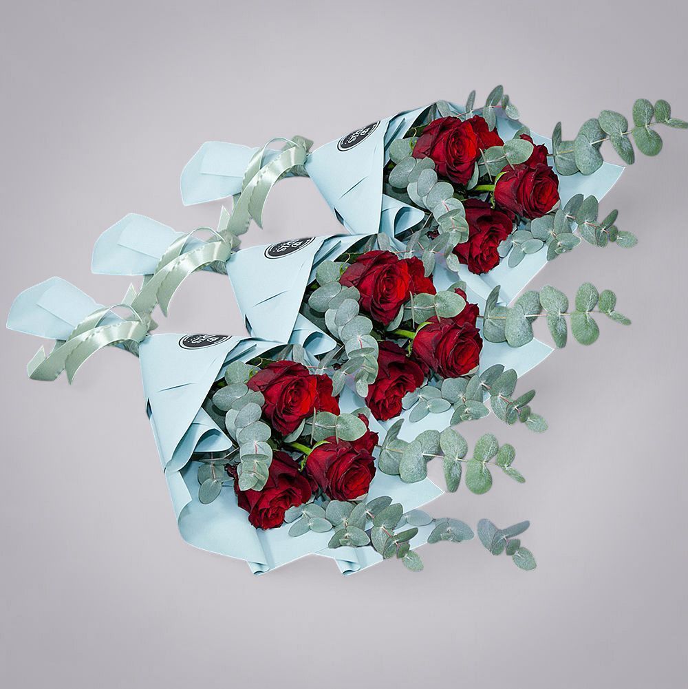 сет 10 букетов по 5 роз "explorer" в упаковке 