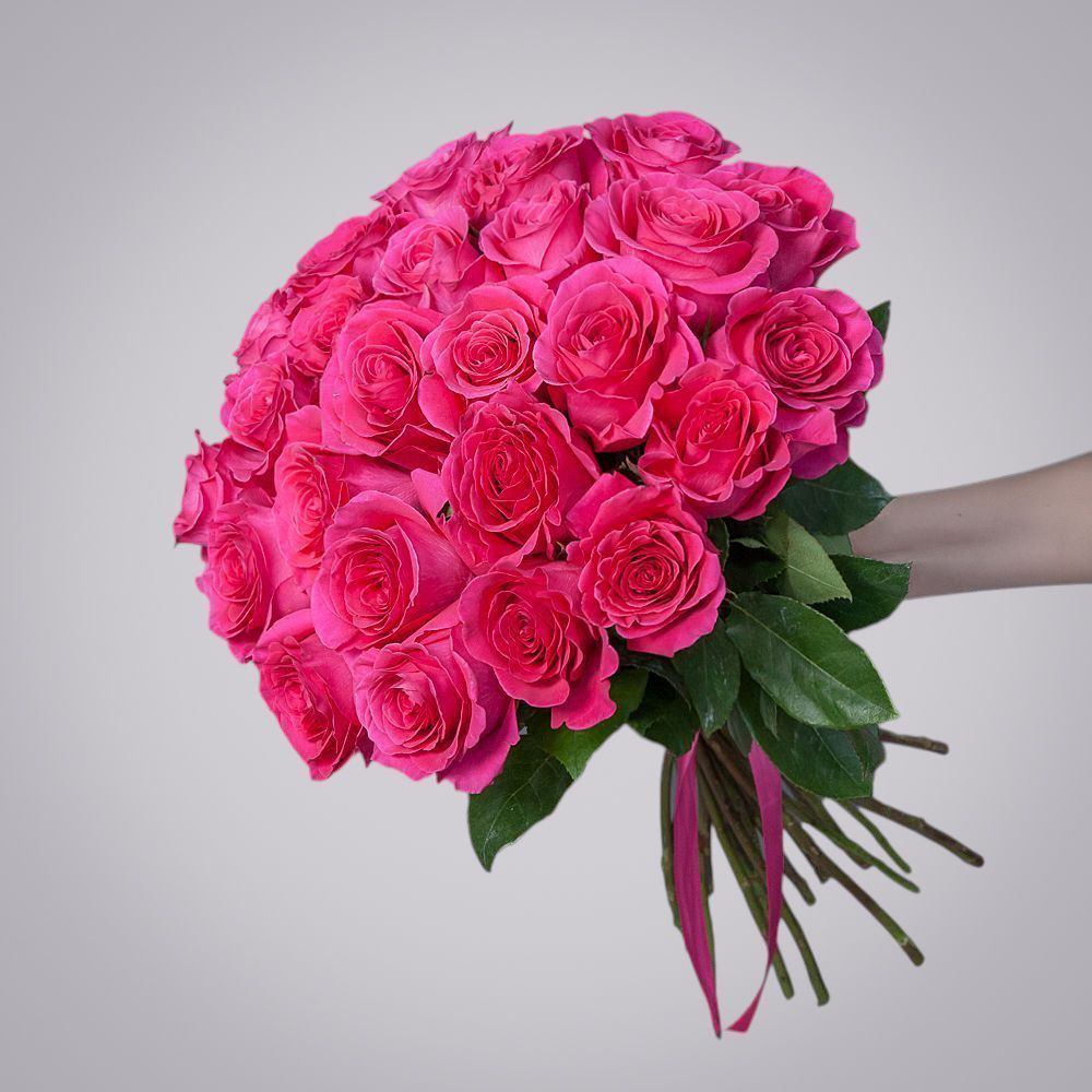 монобукет 25 роз «pink floyd» под ленту 