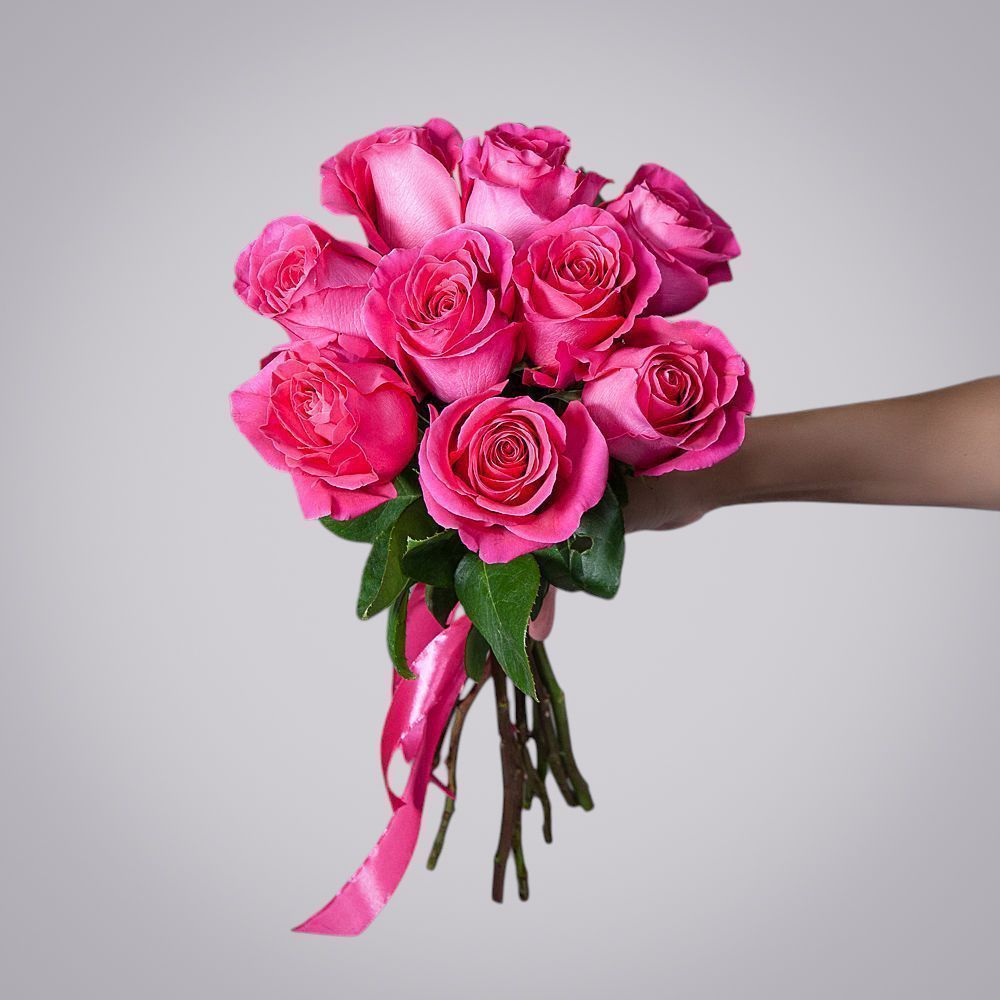 монобукет 9 роз "pink floyd" под ленту 