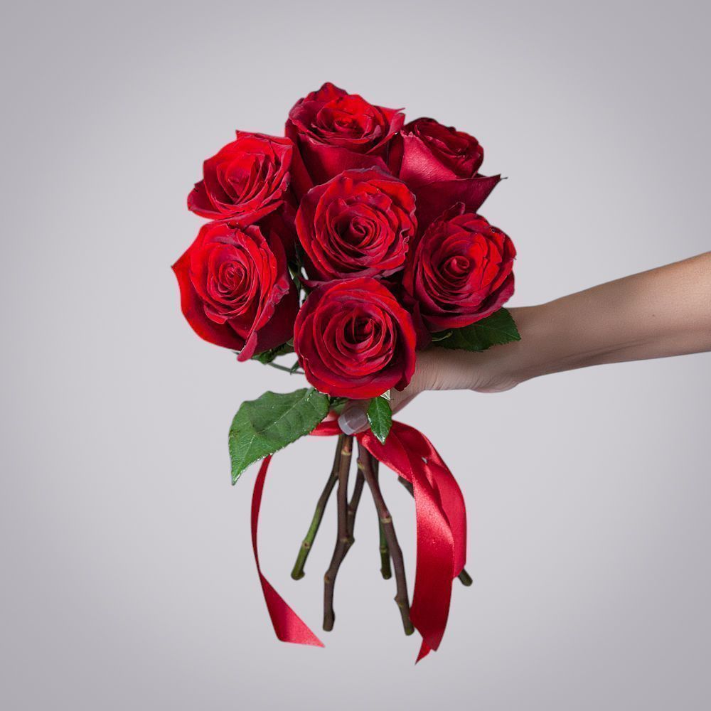 монобукет 7 роз "explorer" под ленту 