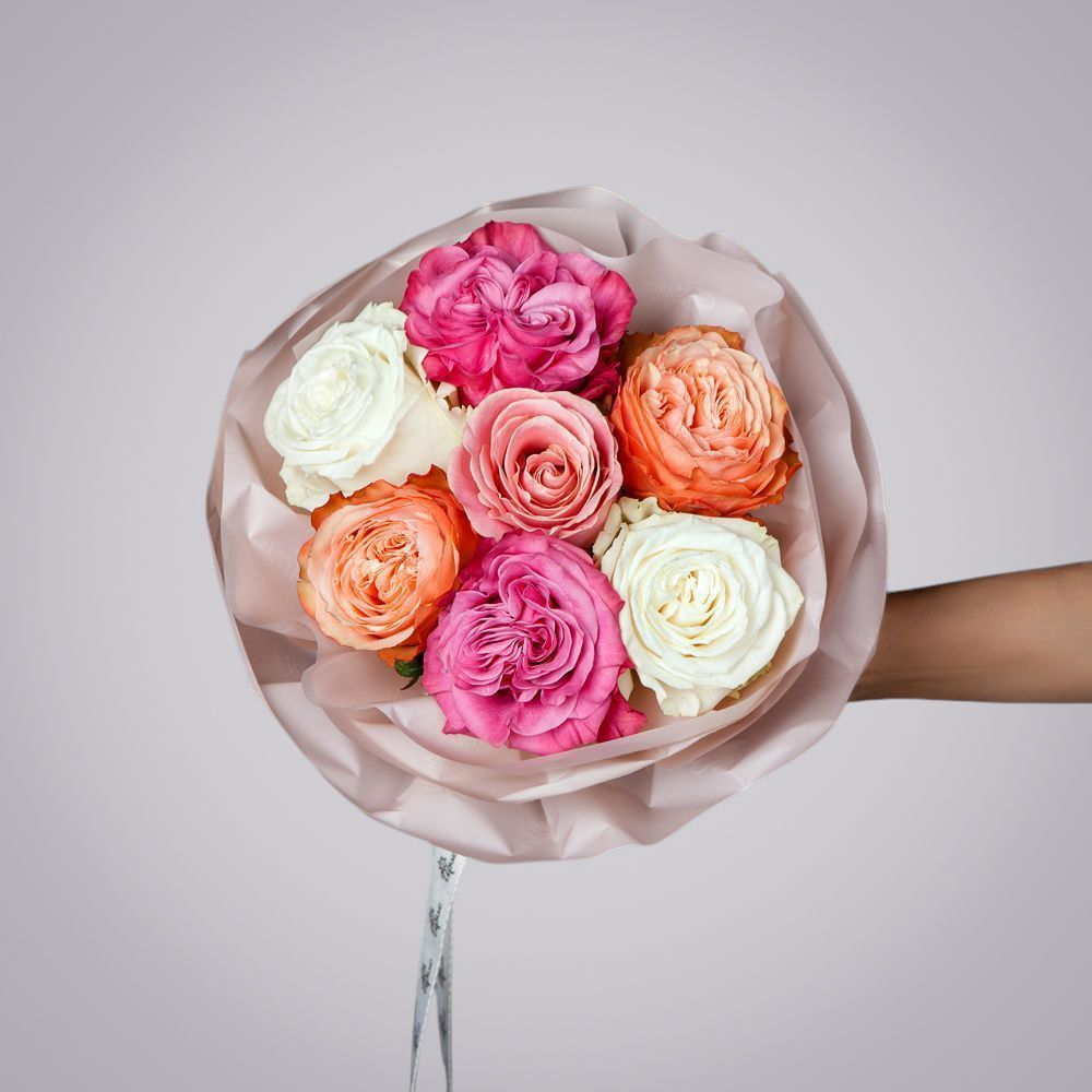 монобукет из 7 роз микс 1 