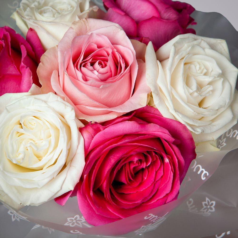  монобукет из 7 роз микс 5 