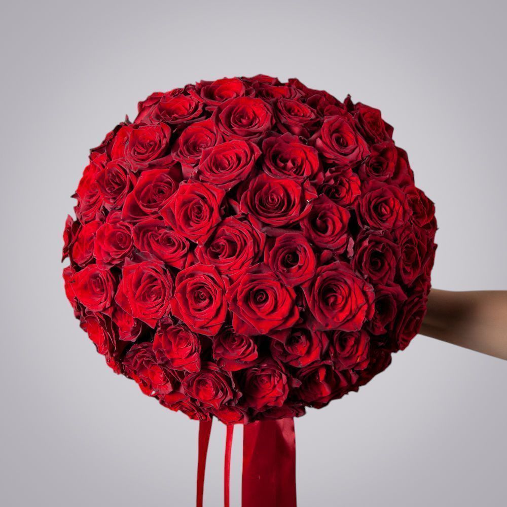 монобукет из 75 роз "explorer" под ленту 