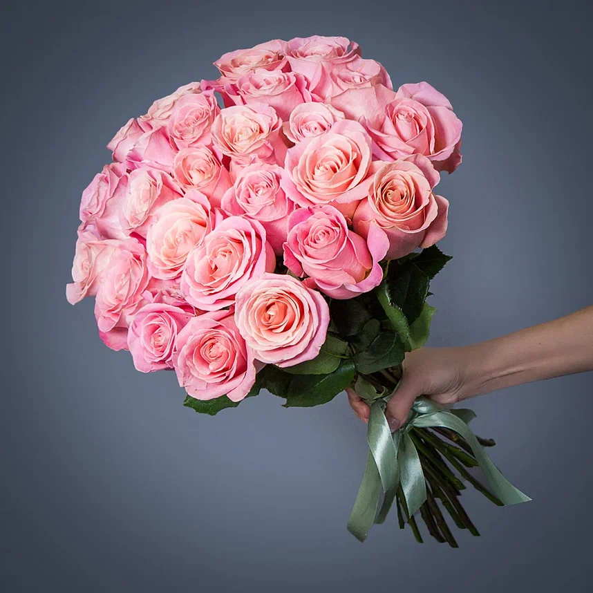 монобукет 25 роз «hermosa» под ленту 