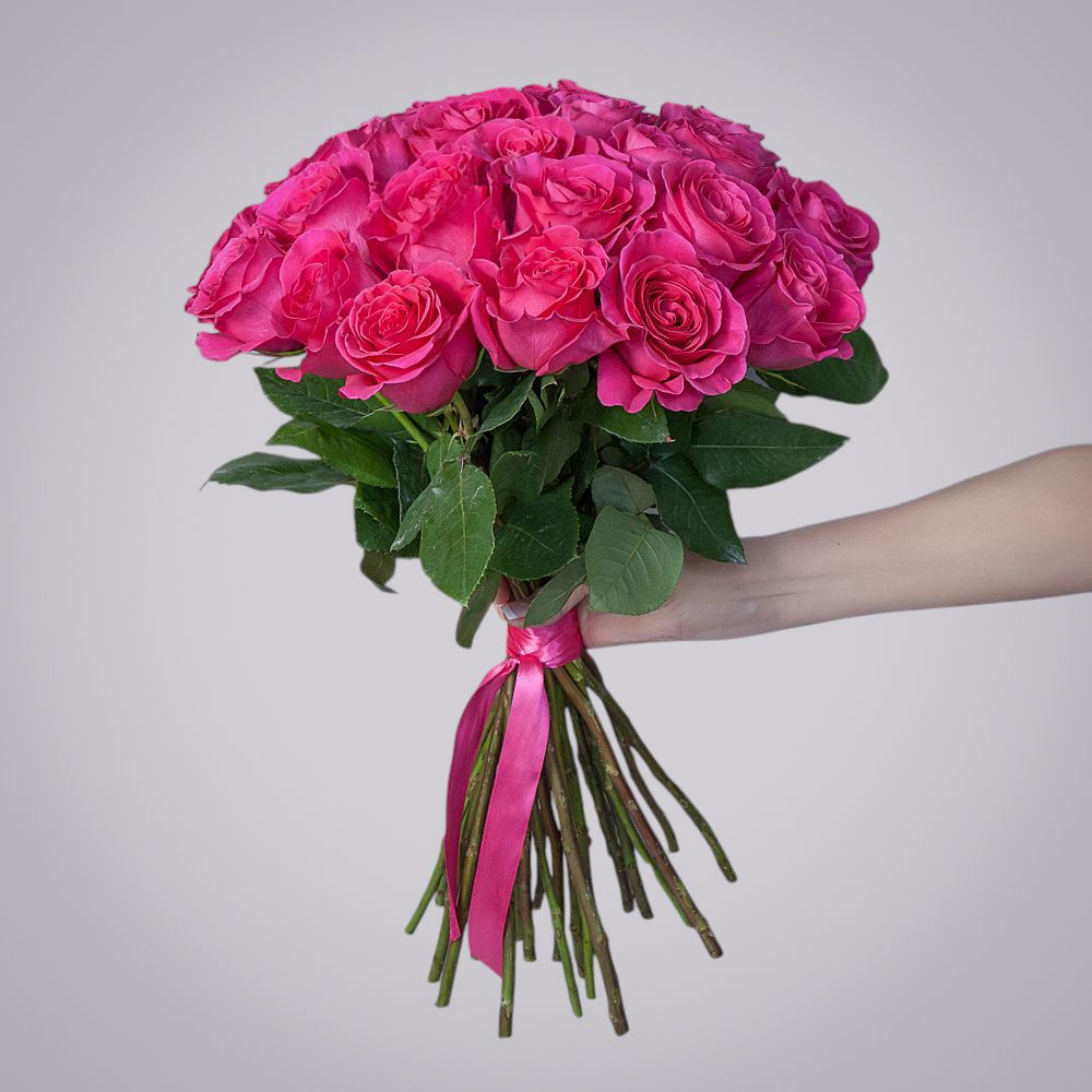 монобукет 25 роз «pink floyd» под ленту 