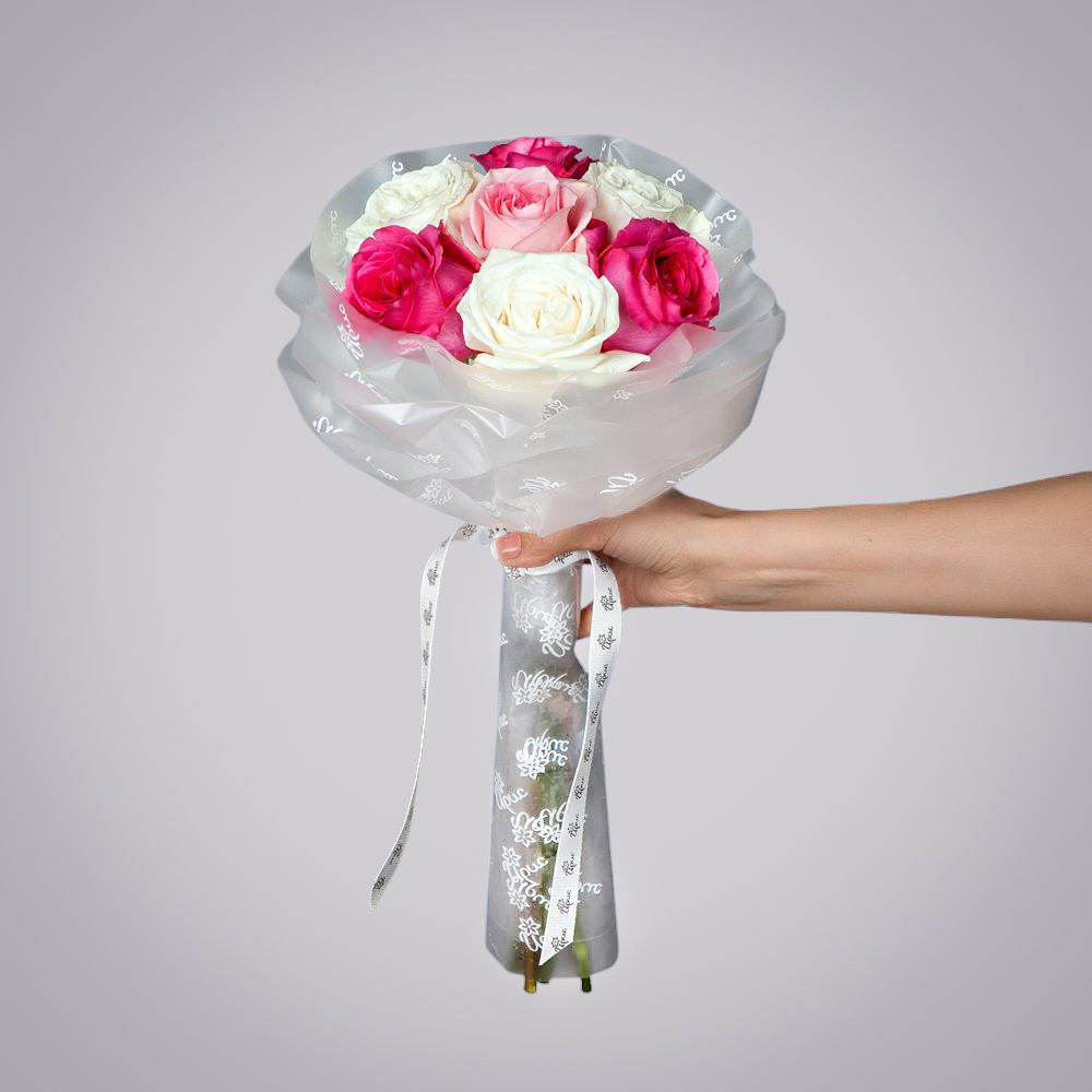  монобукет из 7 роз микс 5 