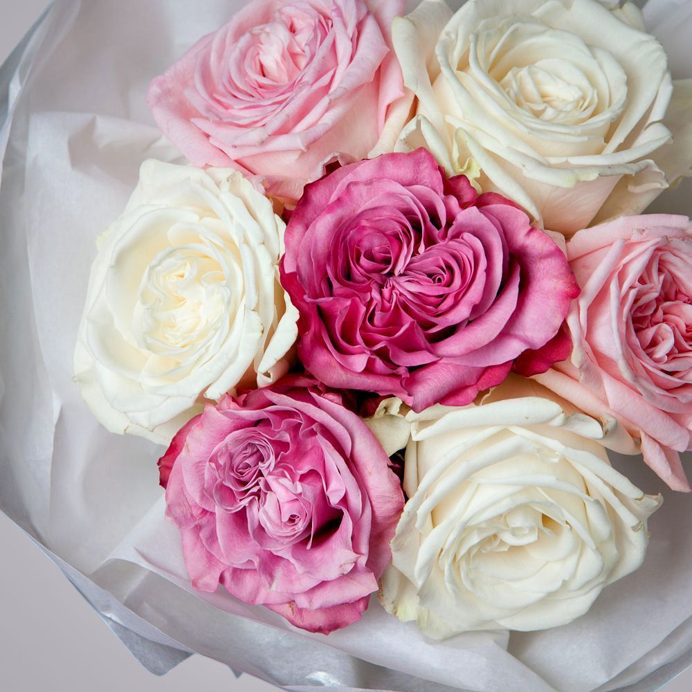 монобукет из 7 роз микс 3 