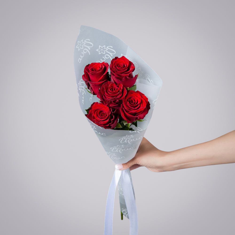 монобукет 5 роз "explorer" в упаковке 