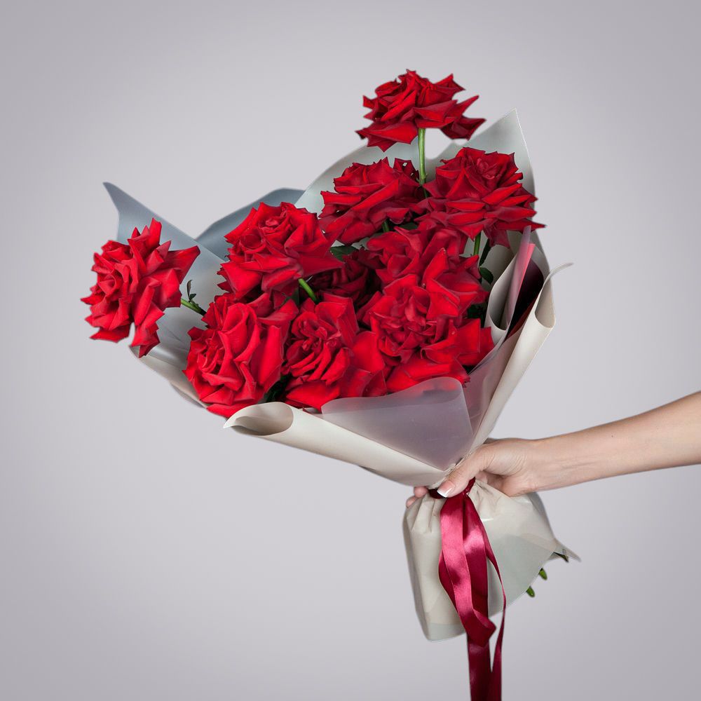 монобукет из 11 роз "explorer" французский поцелуй 