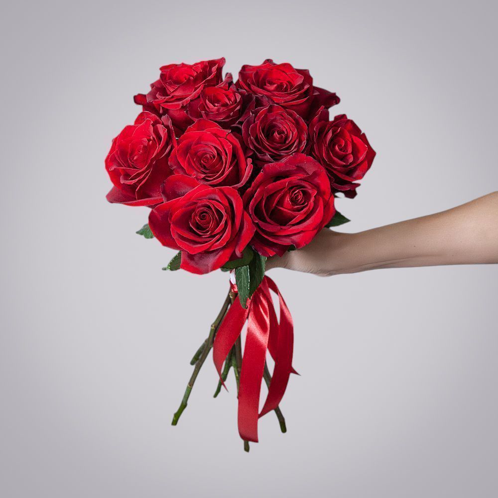 монобукет 9 роз "explorer" под ленту 