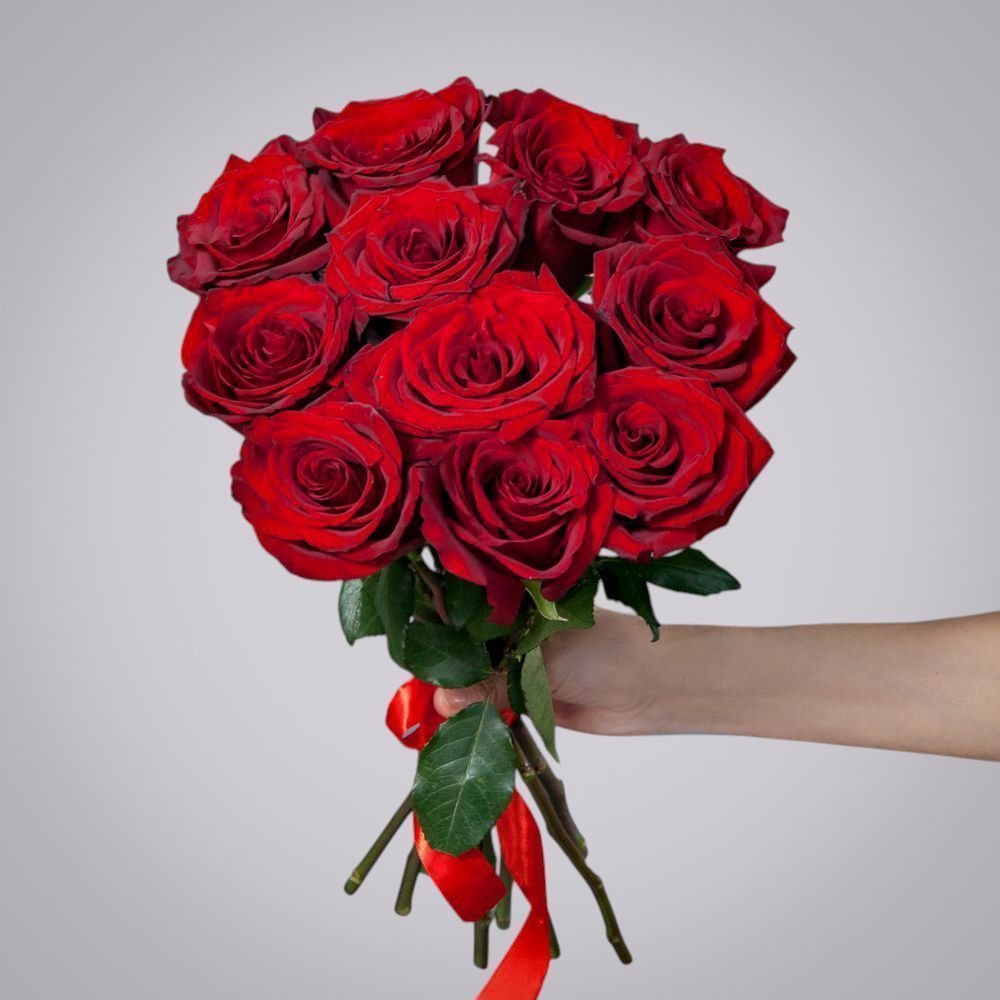 монобукет 11 роз explorer под ленту 