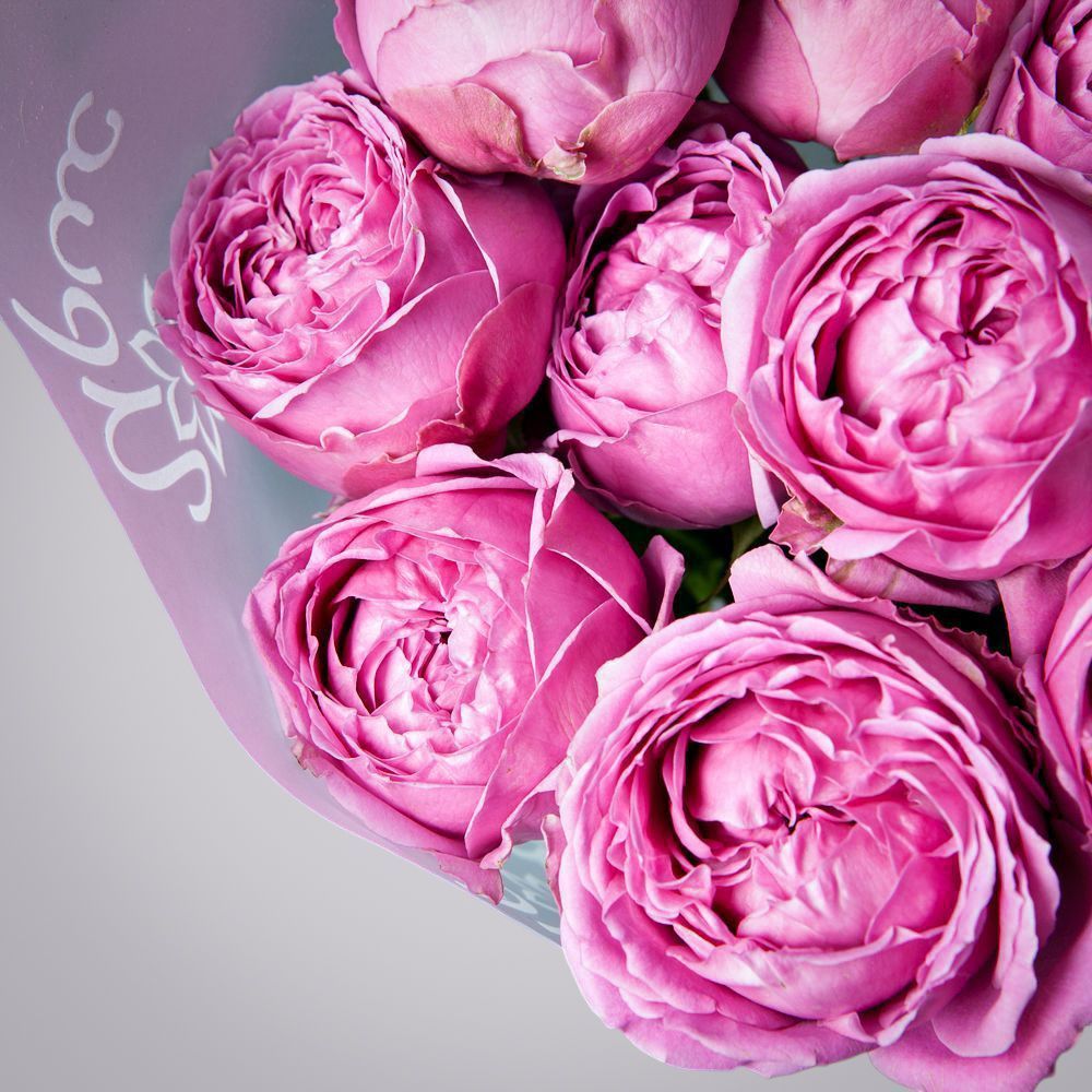 монобукет 3 кустовых роз misty bubbles в упаковке 