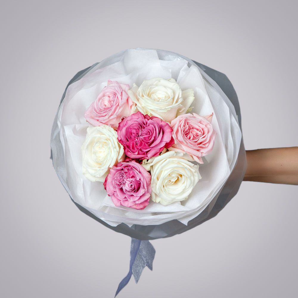 монобукет из 7 роз микс 3 