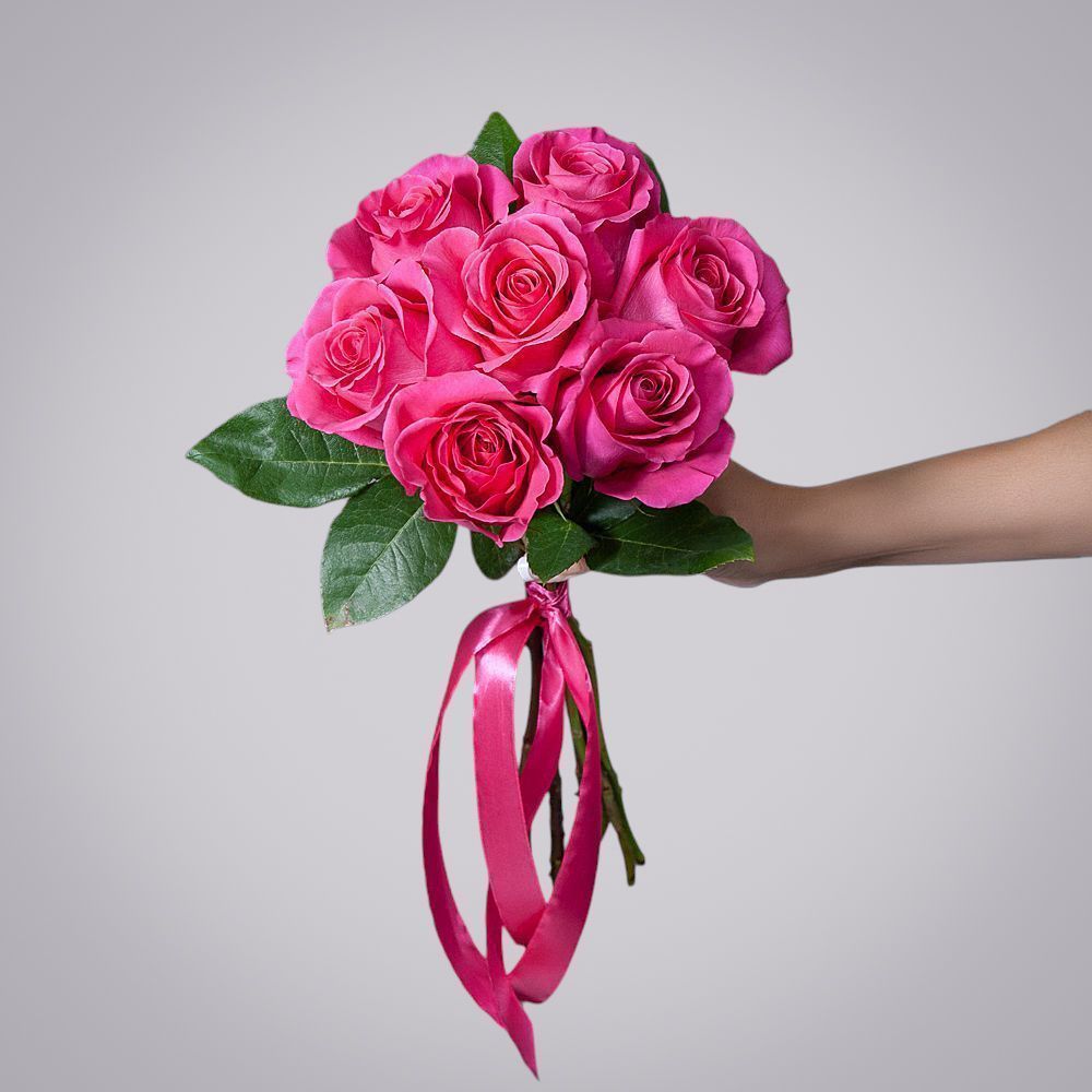 монобукет 7 роз "pink floyd" под ленту  монобукет 7 роз "pink floyd" под ленту