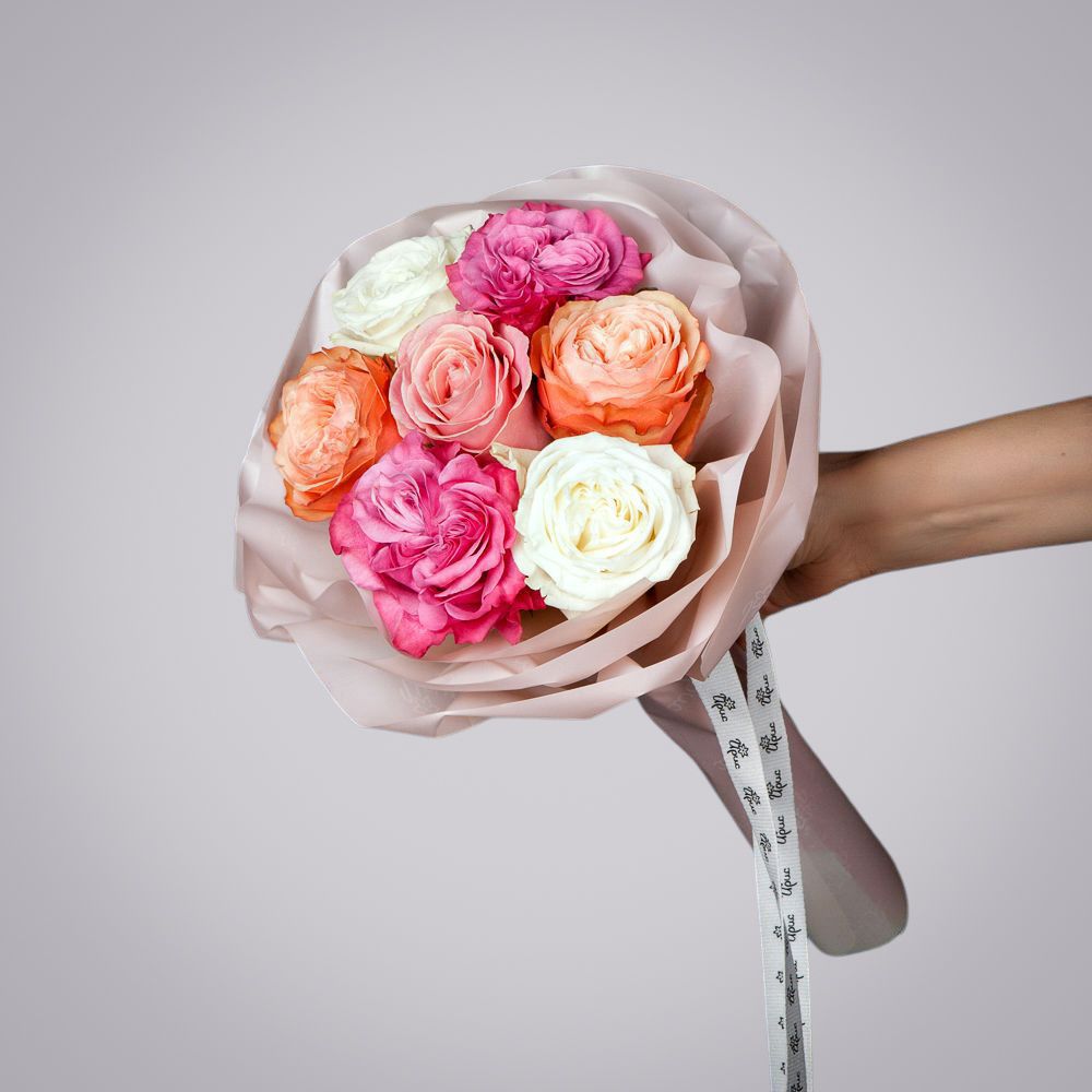 монобукет из 7 роз микс 1 