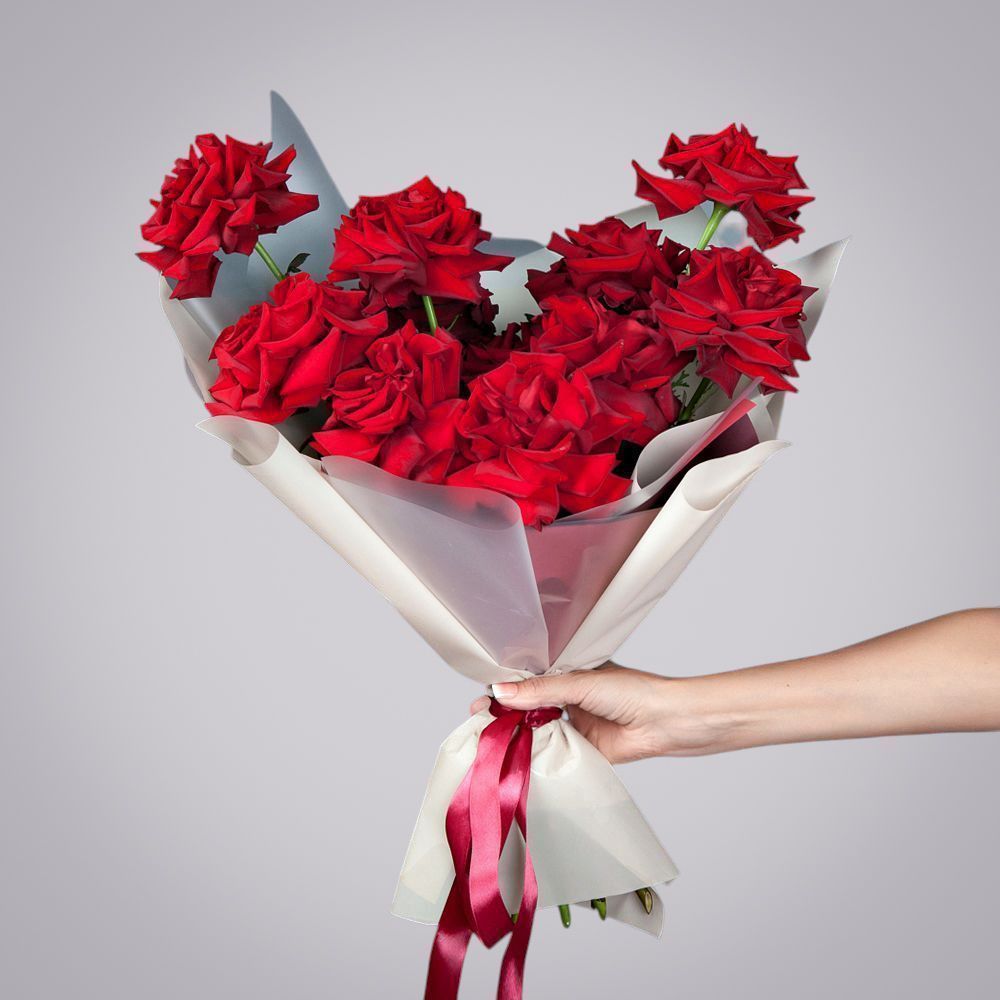 монобукет из 11 роз "explorer" французский поцелуй 