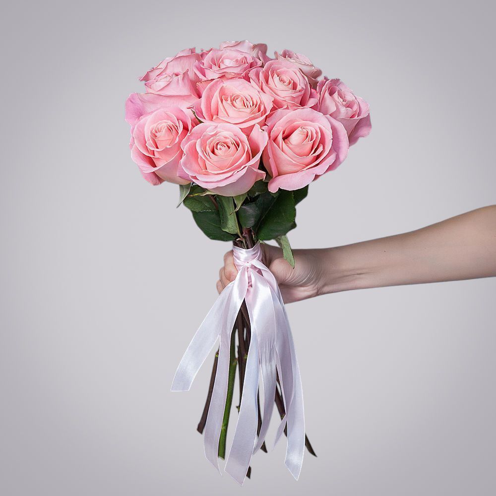 монобукет из 11 роз "hermosa" под ленту 