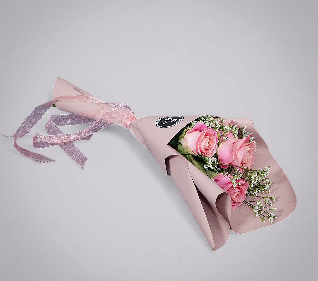 сет 10 букетов по 5 роз "hermosa" в упаковке 